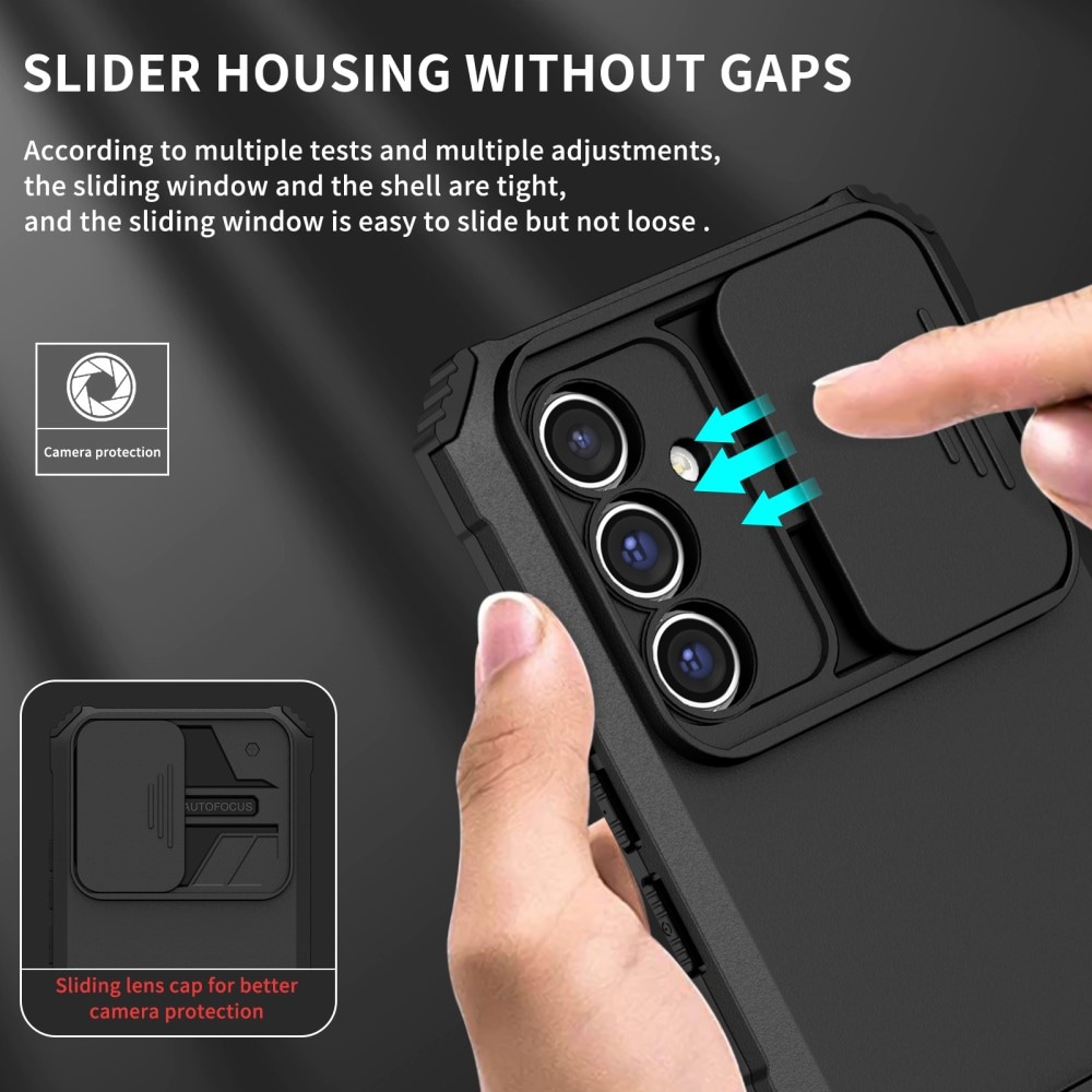 Samsung Galaxy A56 Deksel med kickstand & kameralinsebeskyttelse, Svart