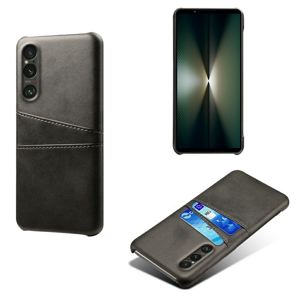 Sony Xperia 1 VII Stilig deksel med 2 kortlommer, Svart