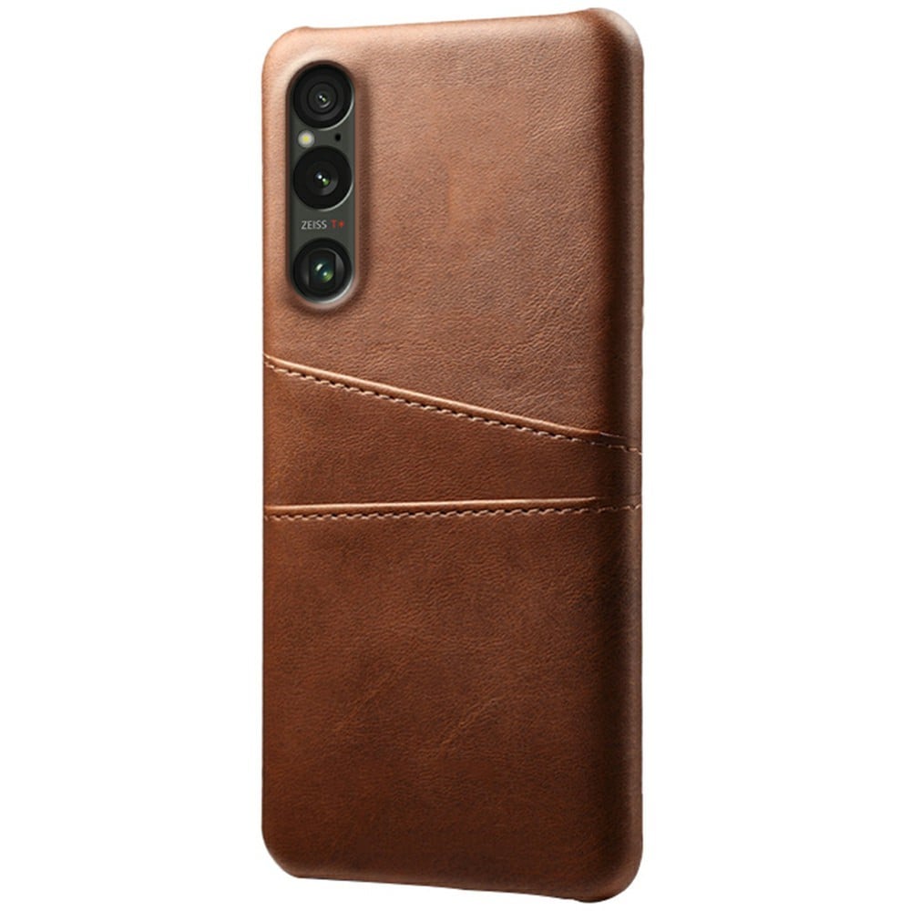 Sony Xperia 1 VII Stilig deksel med 2 kortlommer, Brun