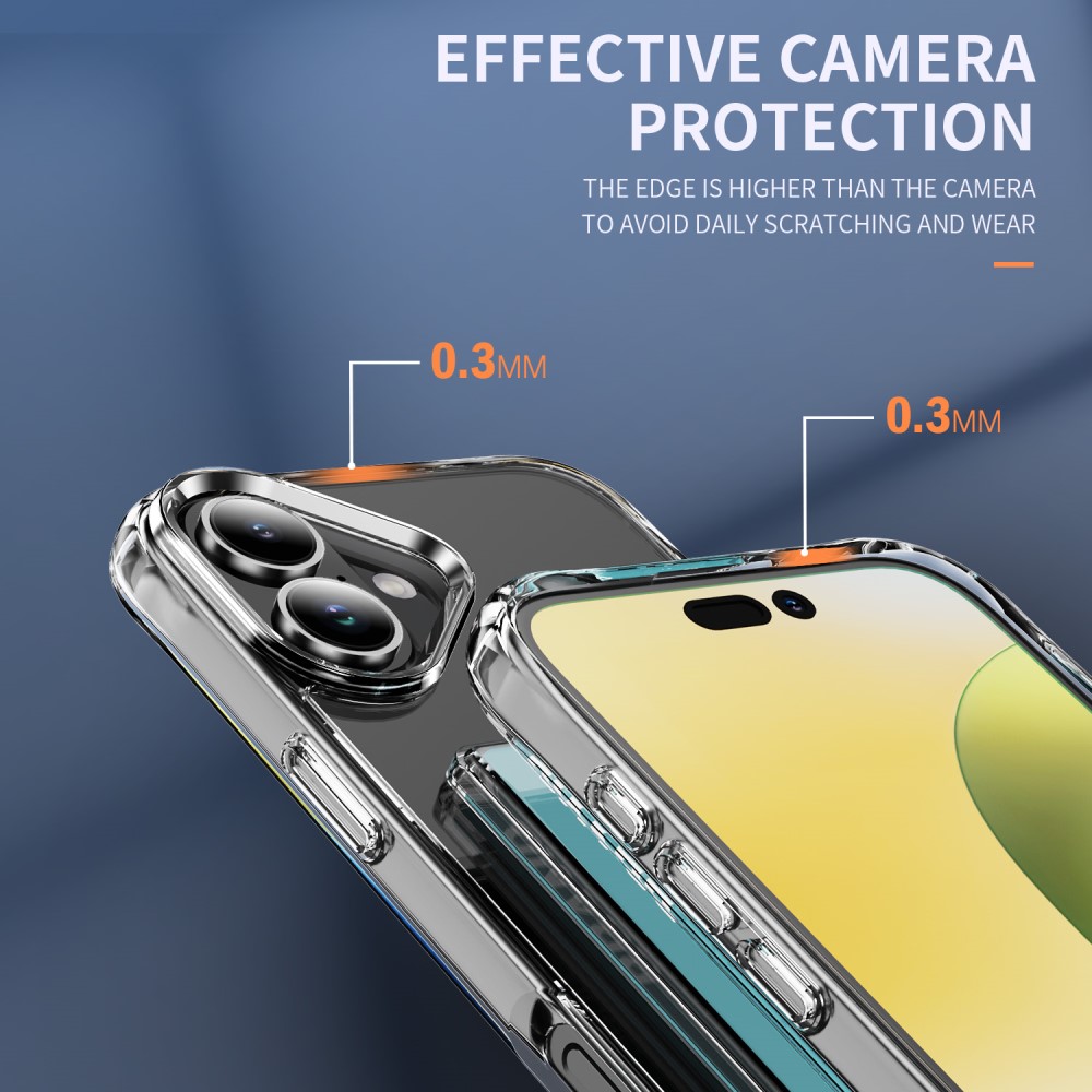 iPhone 17 Hybriddeksel med innebygd kortlomme, Gjennomsiktig