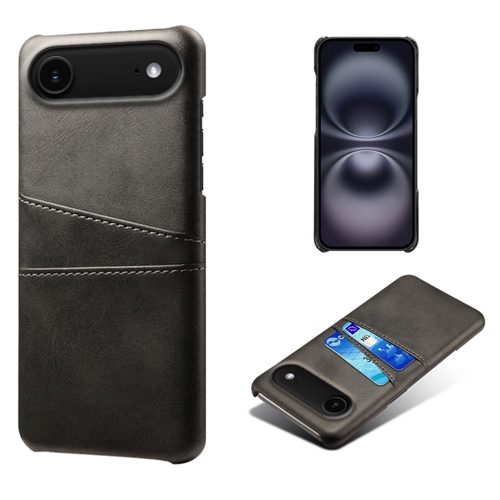 iPhone 17 Air Stilig deksel med 2 kortlommer, Svart