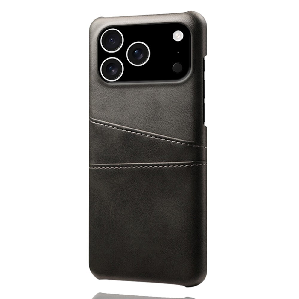 iPhone 17 Pro Stilig deksel med 2 kortlommer, Svart