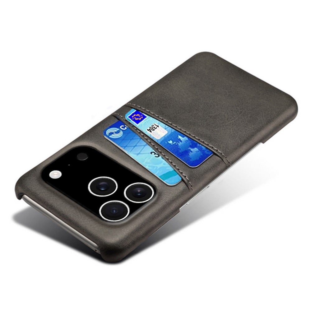 iPhone 17 Pro Stilig deksel med 2 kortlommer, Svart