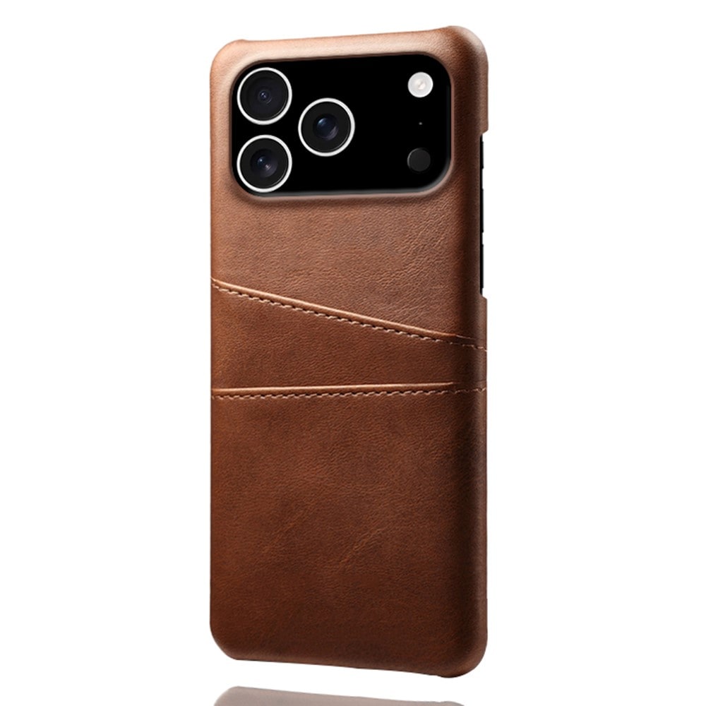 iPhone 17 Pro Stilig deksel med 2 kortlommer, Brun