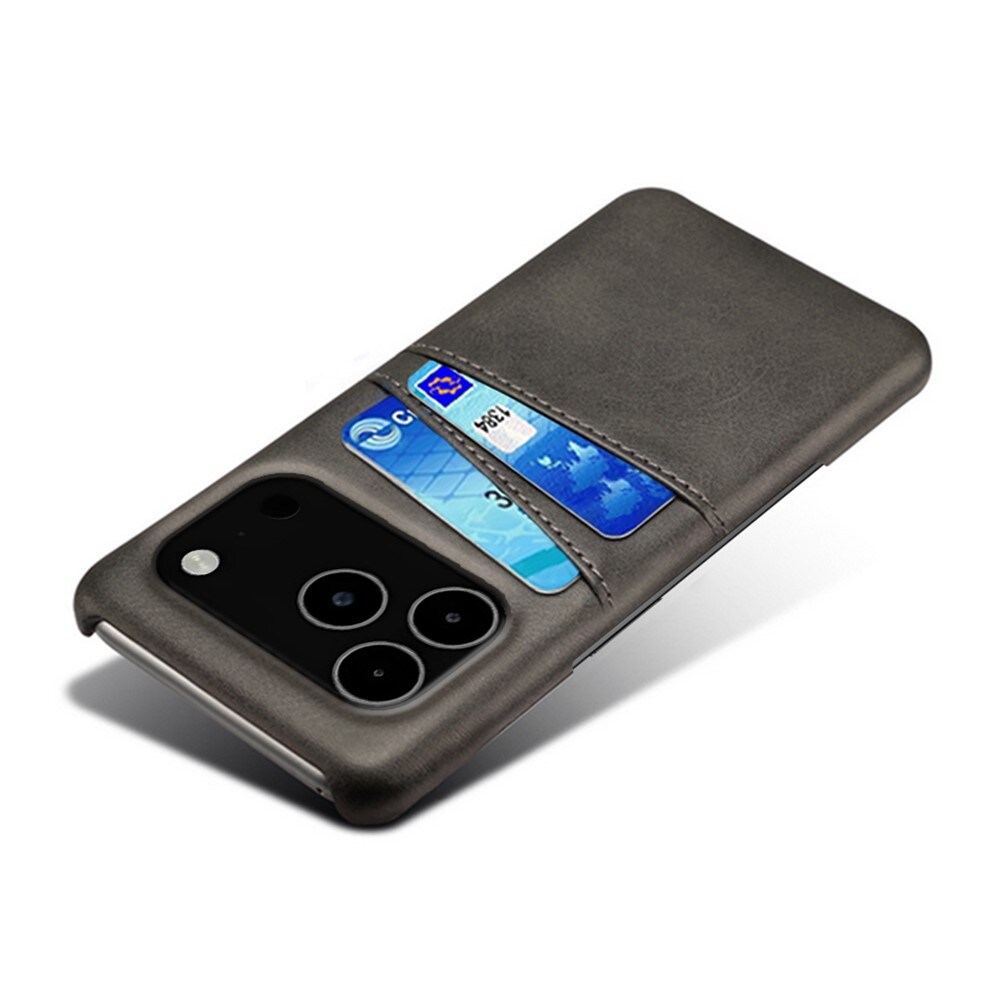 iPhone 17 Pro Max Stilig deksel med 2 kortlommer, Svart