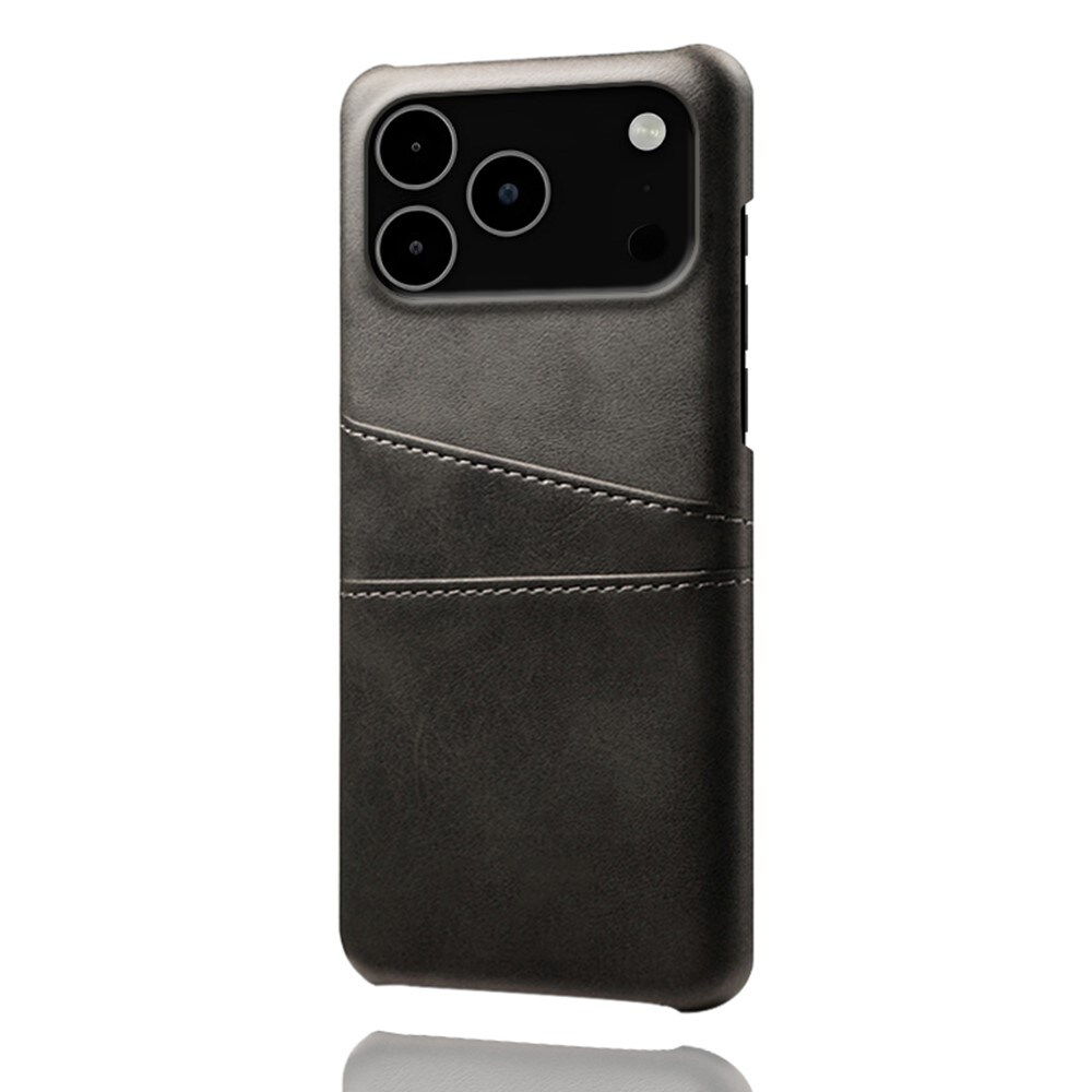 iPhone 17 Pro Max Stilig deksel med 2 kortlommer, Svart