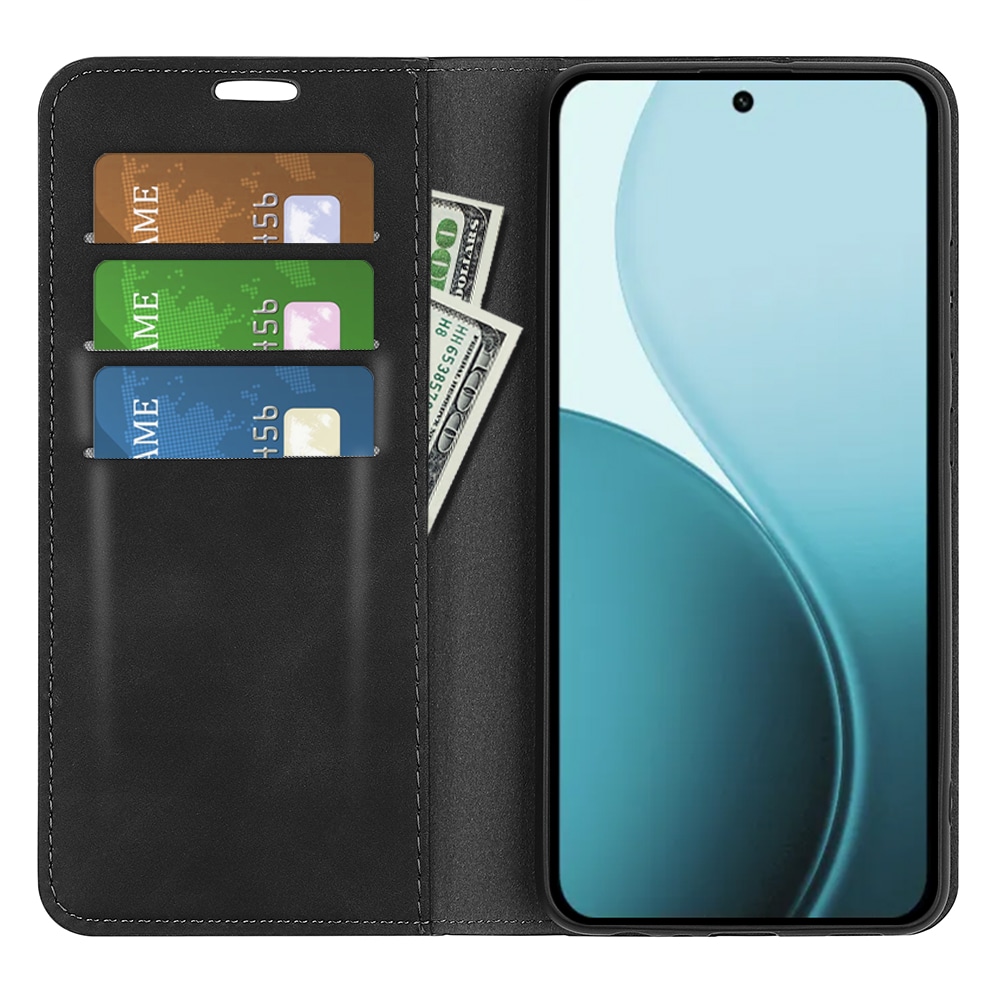 Oppo Reno 14 Slankt etui med kortlomme, Svart