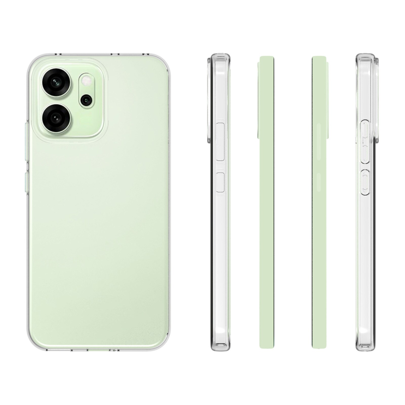 Oppo Reno 14 Tynt TPU-deksel, Gjennomsiktig