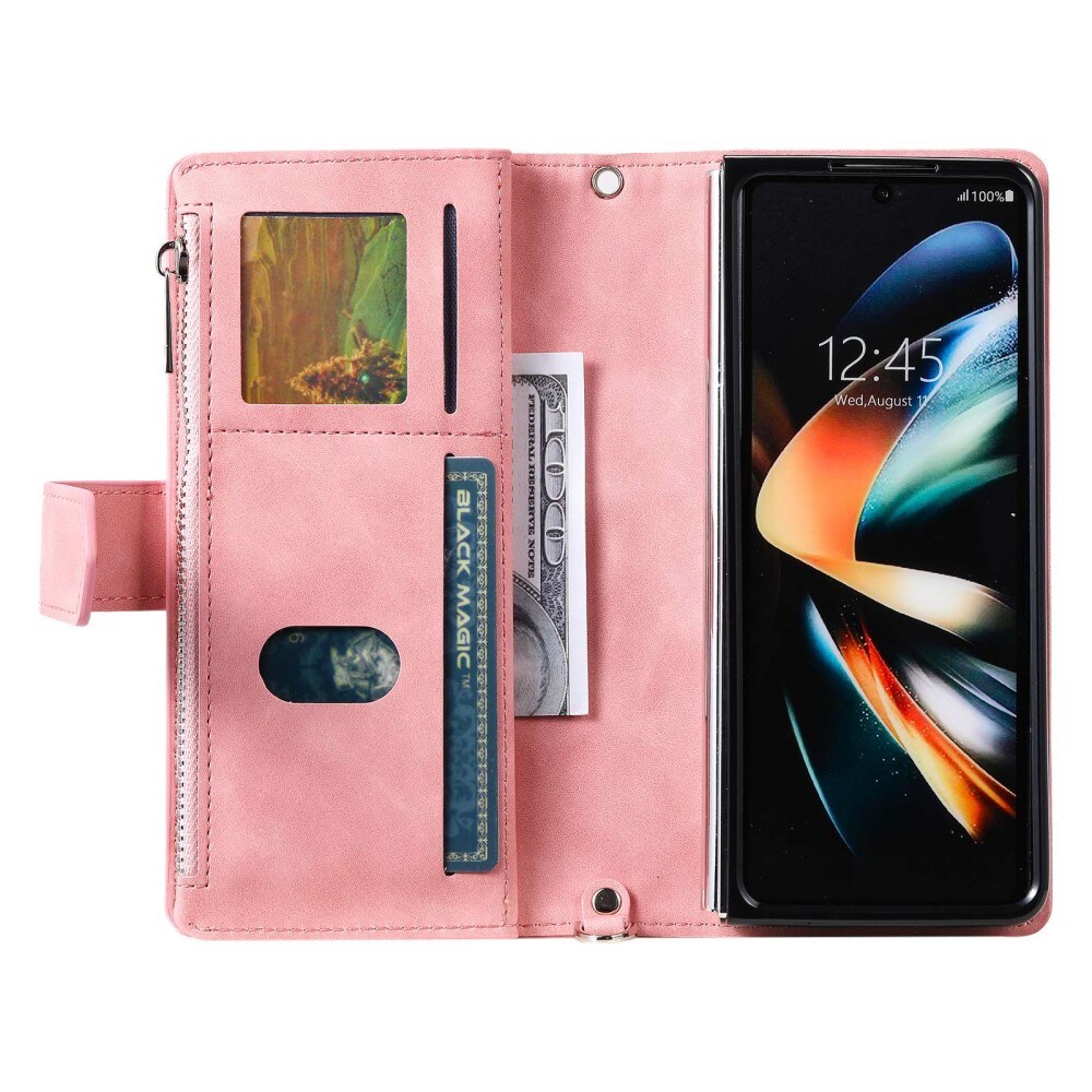 Samsung Galaxy Z Fold 4 Vattert lommebokveske, Rosa