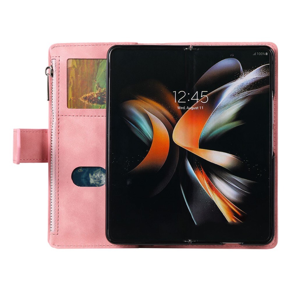 Samsung Galaxy Z Fold 4 Vattert lommebokveske, Rosa