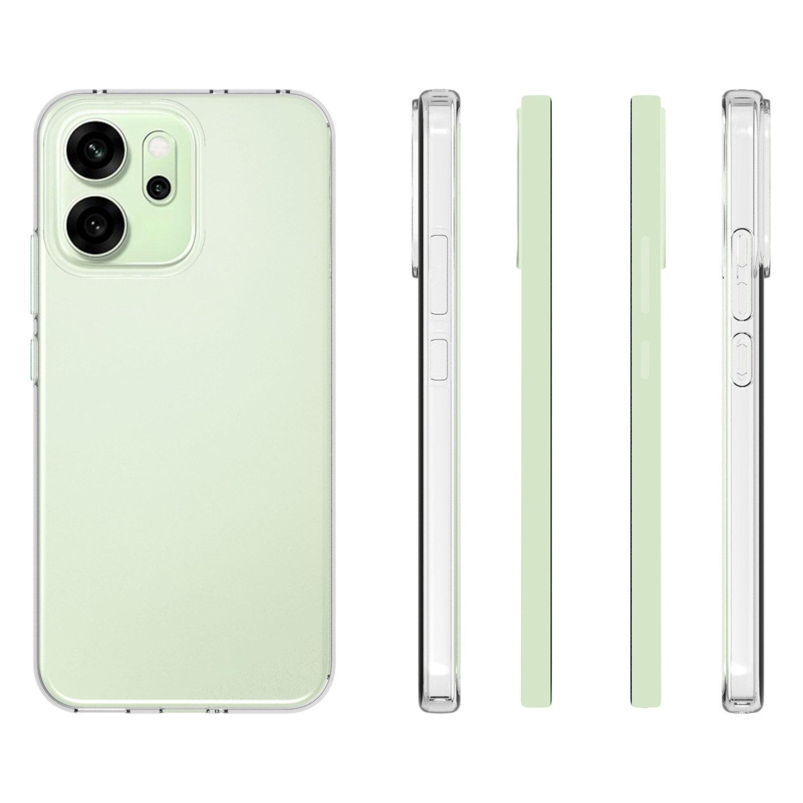 Oppo Reno 14 F Tynt TPU-deksel, Gjennomsiktig