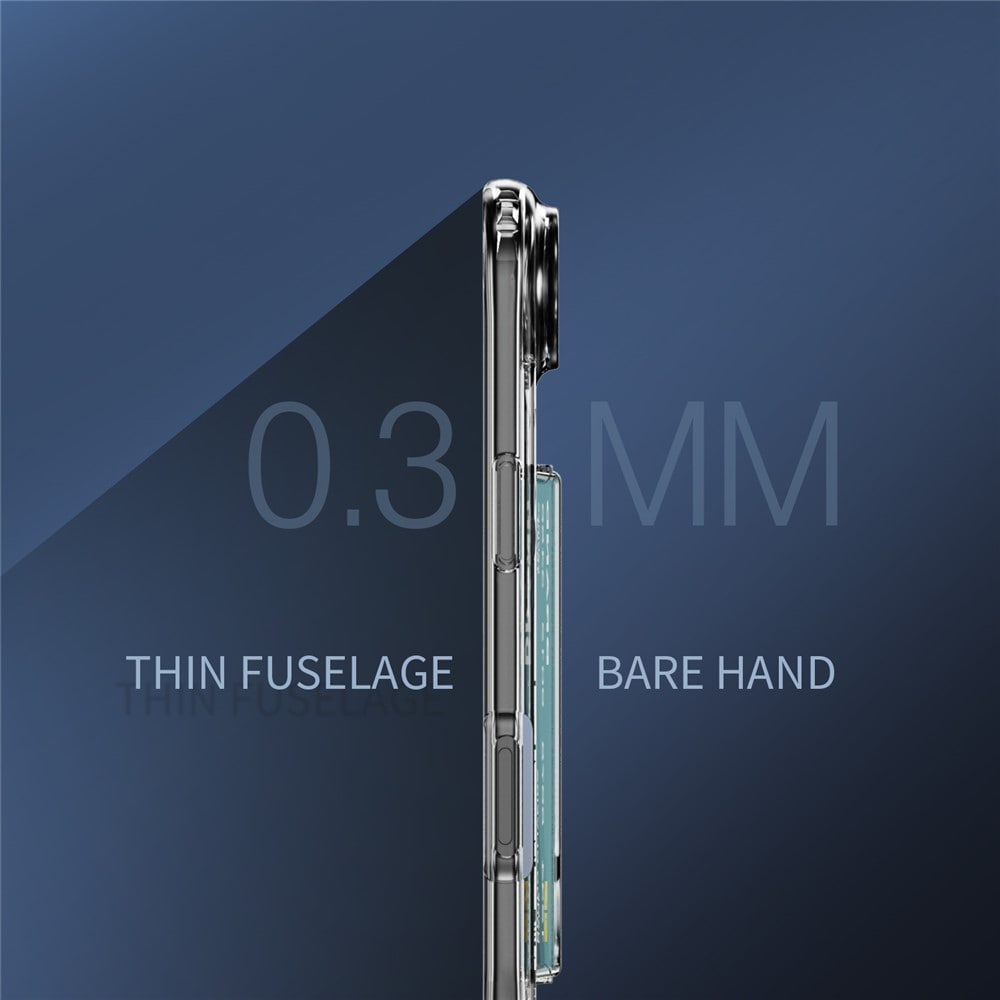 iPhone 17 Air Hybriddeksel med innebygd kortlomme, Gjennomsiktig
