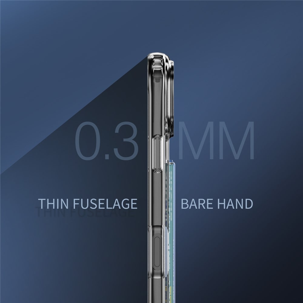 iPhone 17 Pro Max Hybriddeksel med innebygd kortlomme, Gjennomsiktig
