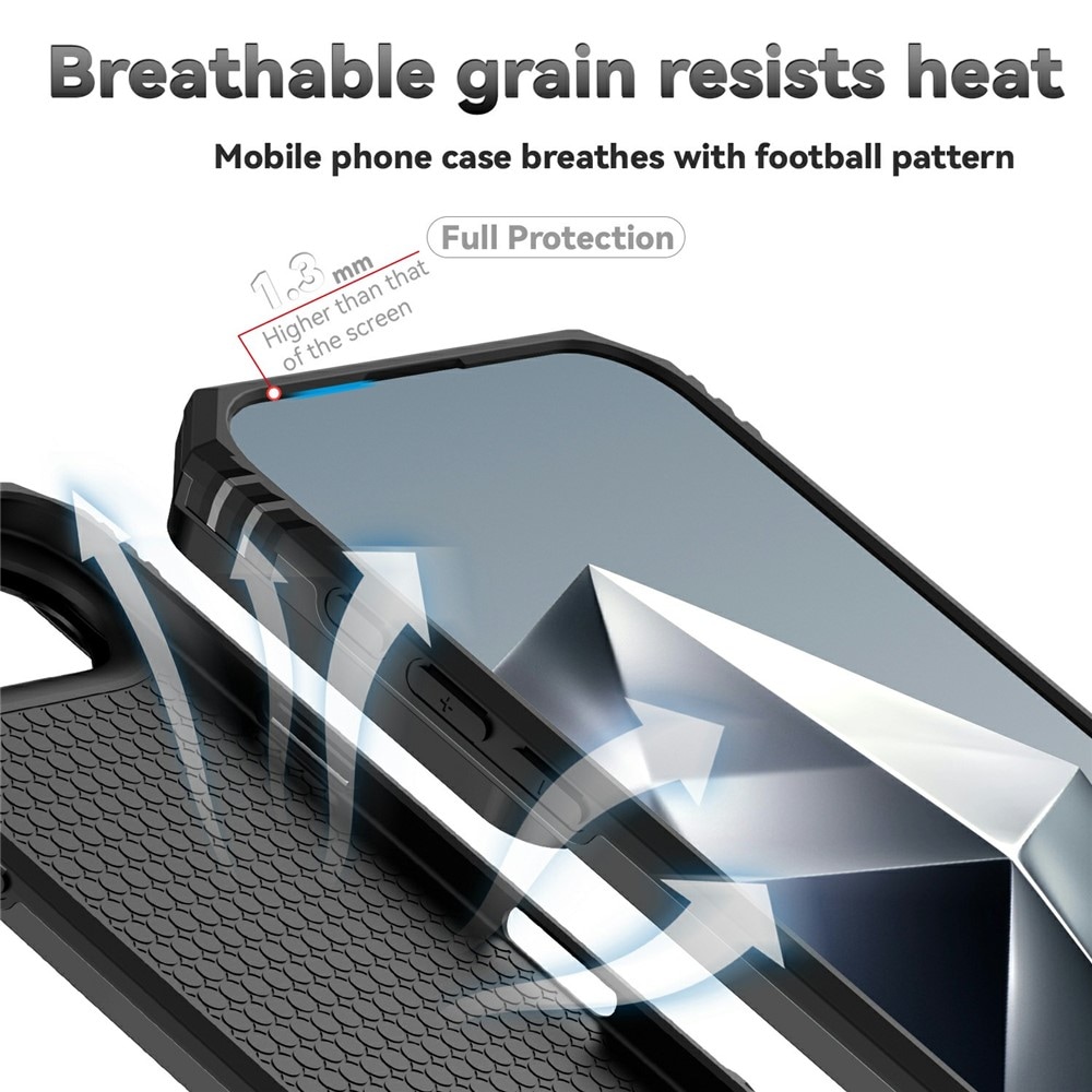 iPhone 17 Air Deksel med kameralinsebeskyttelse og finger-ring, Svart