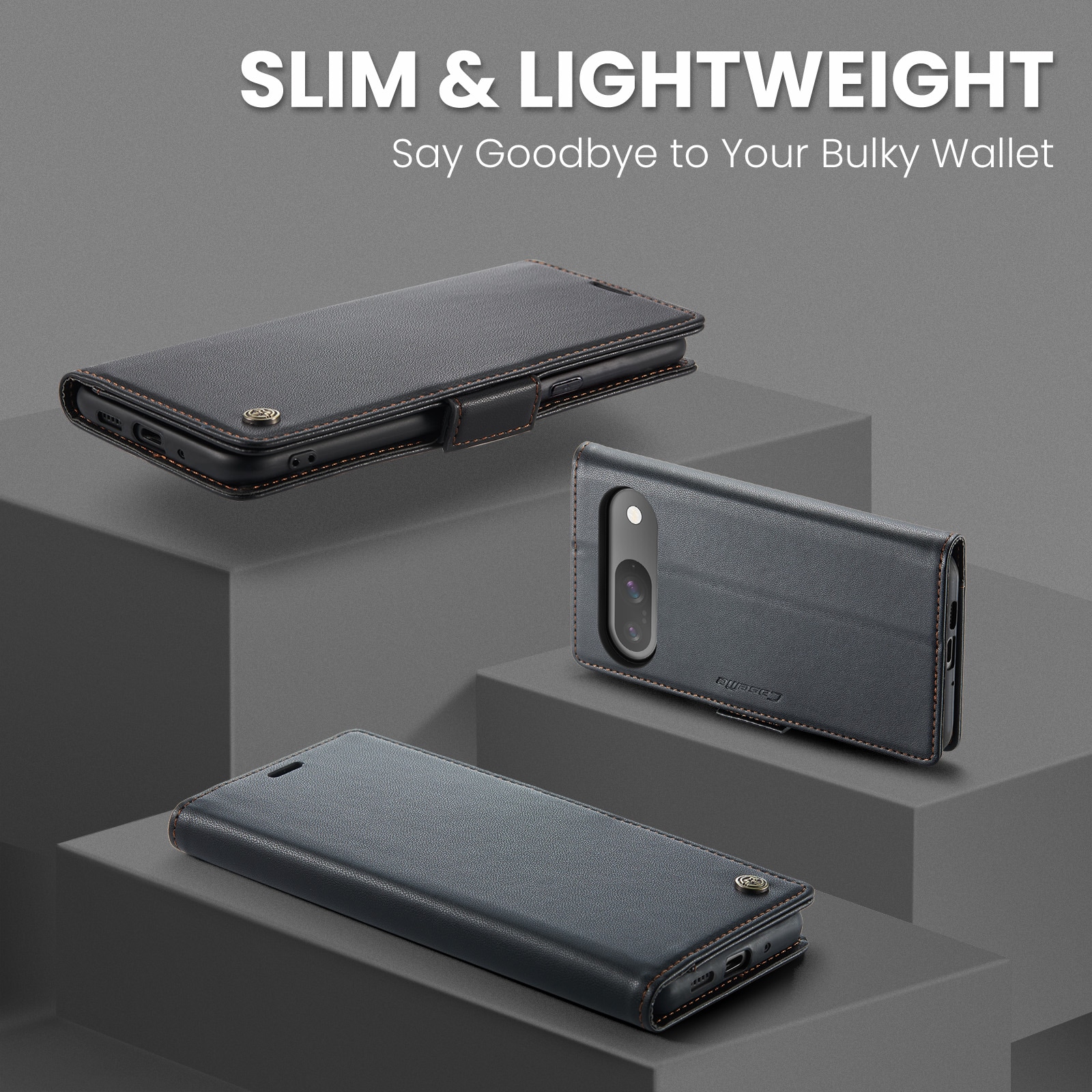 Google Pixel 10 Pro Slankt RFID-lommeboketui, Svart