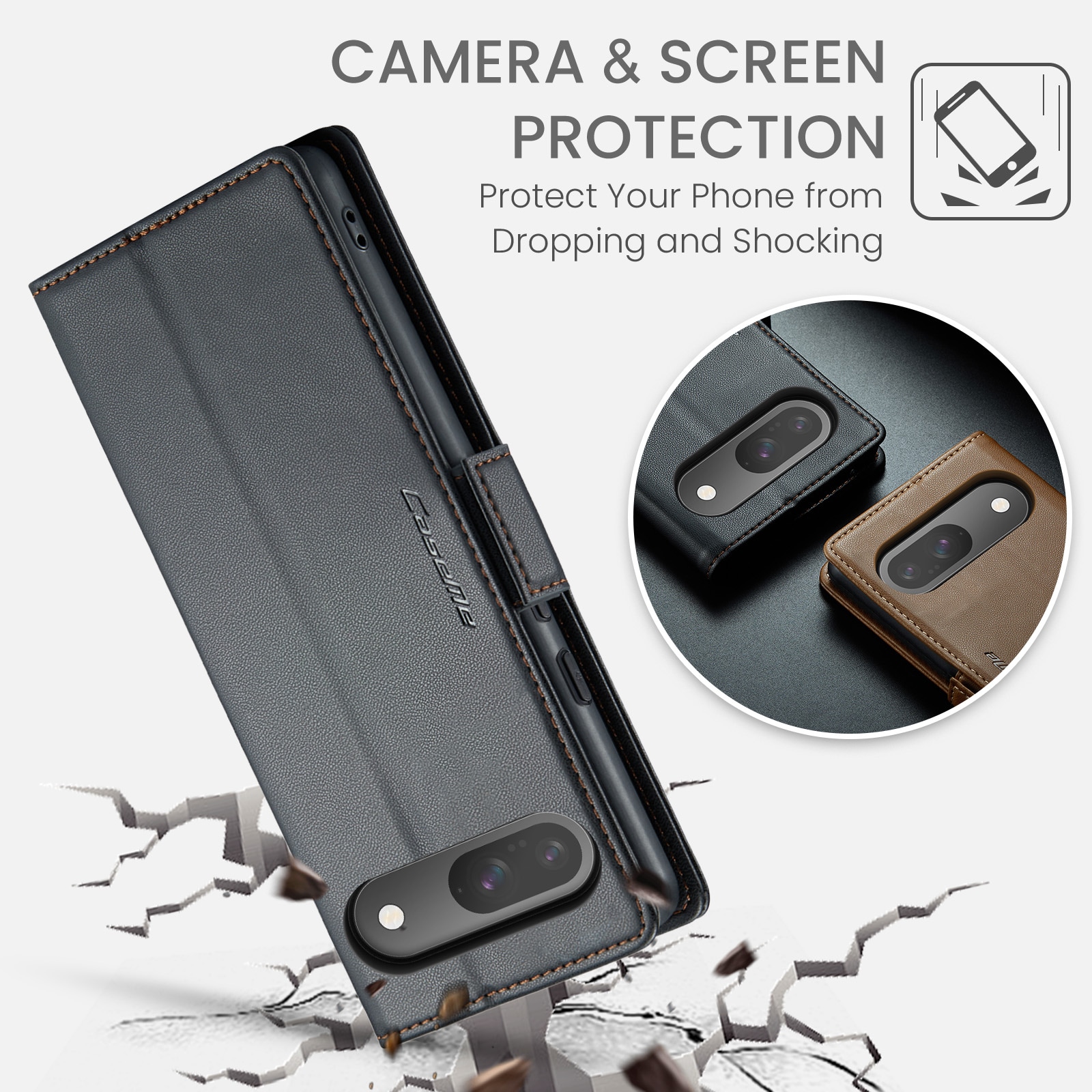 Google Pixel 10 Pro Slankt RFID-lommeboketui, Svart