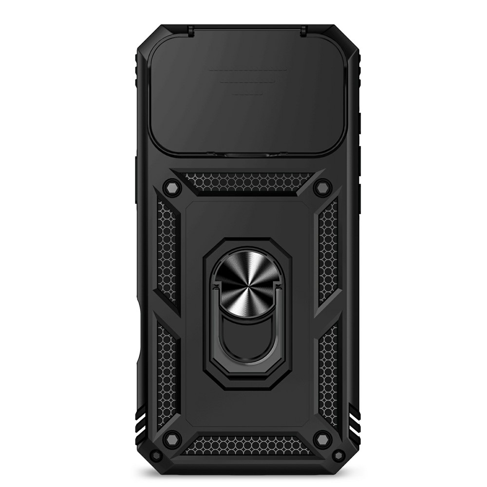iPhone 17 Pro Max Deksel med kameralinsebeskyttelse og finger-ring, Svart