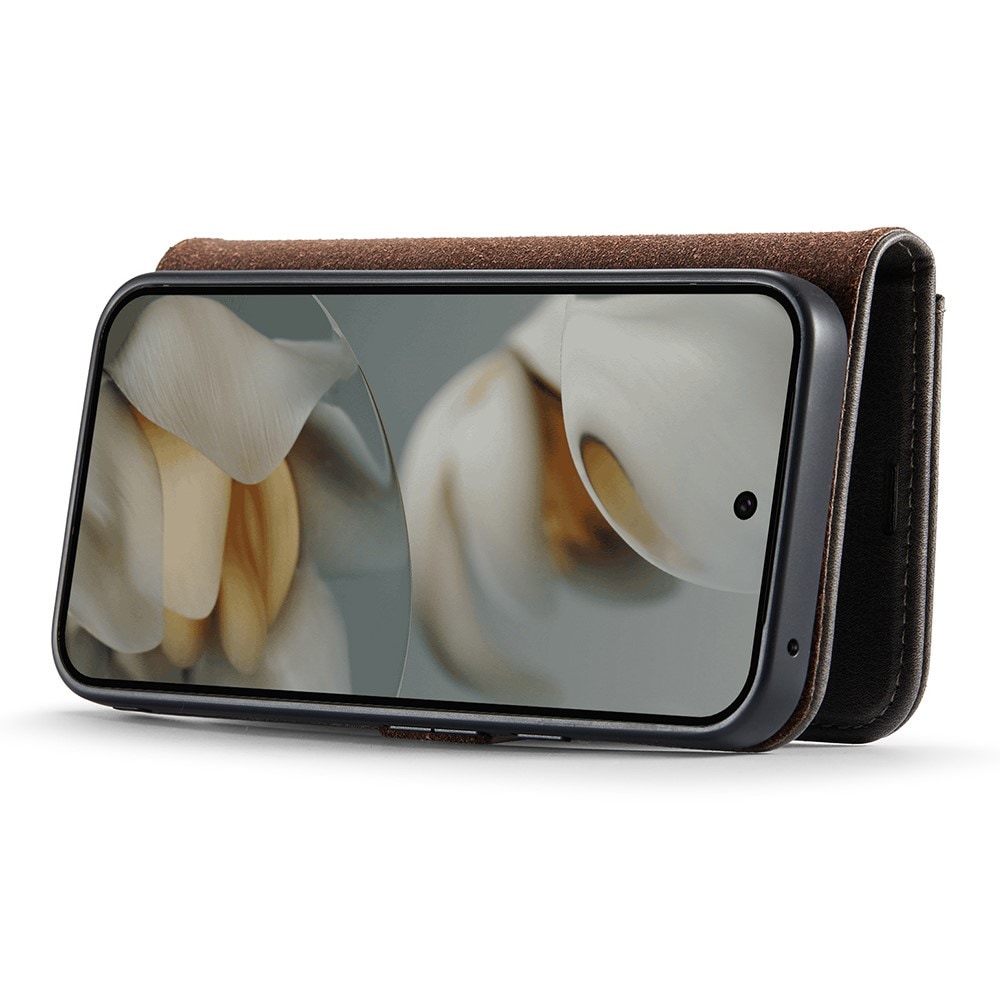 Google Pixel 10 Pro Lommeboketui med avtakbart deksel, Brown