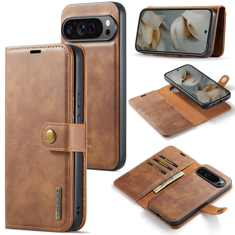 Google Pixel 10 Pro XL Lommeboketui med avtakbart deksel, Cognac