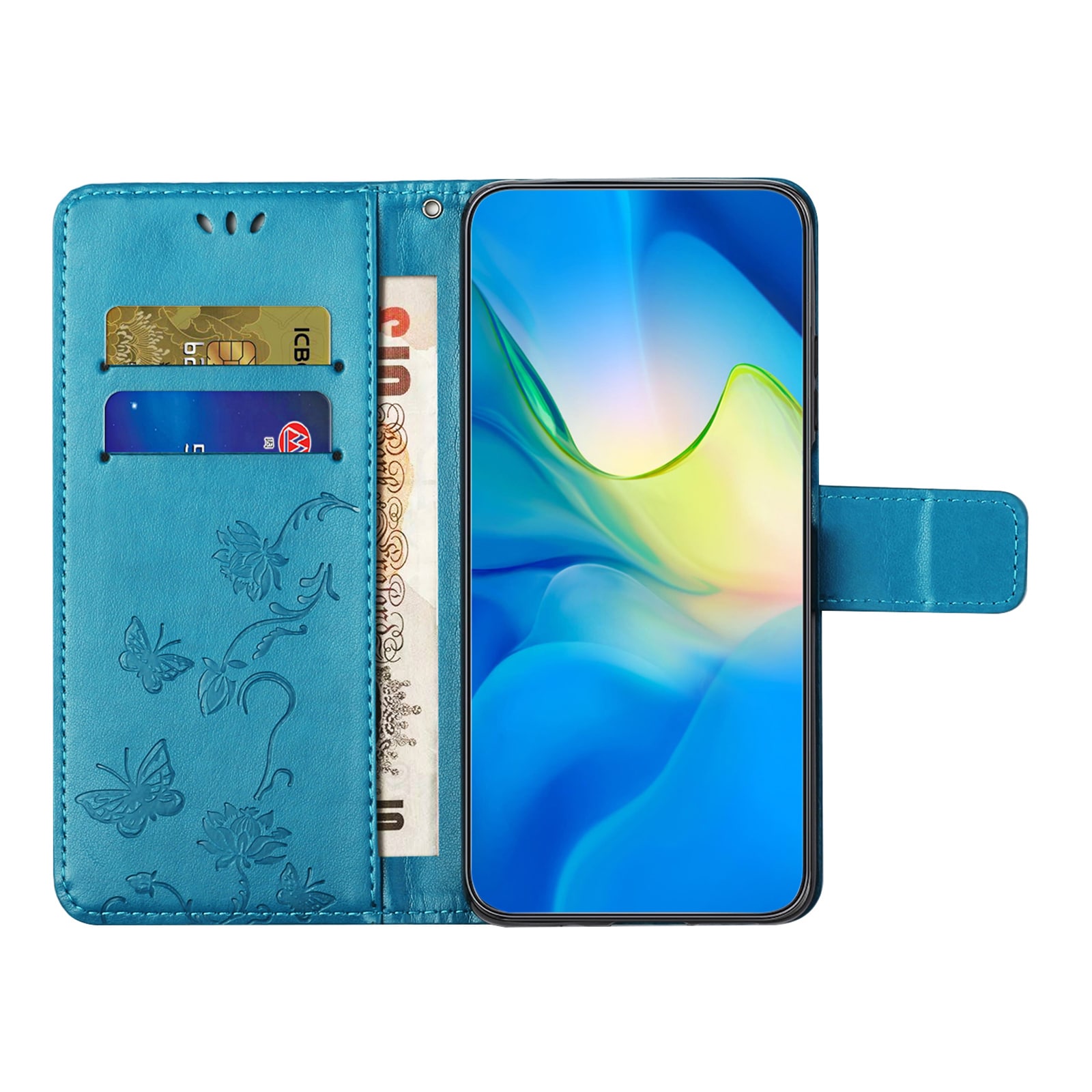 Samsung Galaxy S25 FE Mobiletui med sommerfugler, Blå