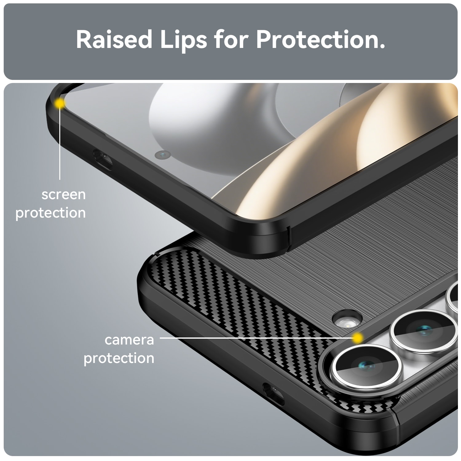 Samsung Galaxy S25 FE TPU-deksel Brushed, Svart