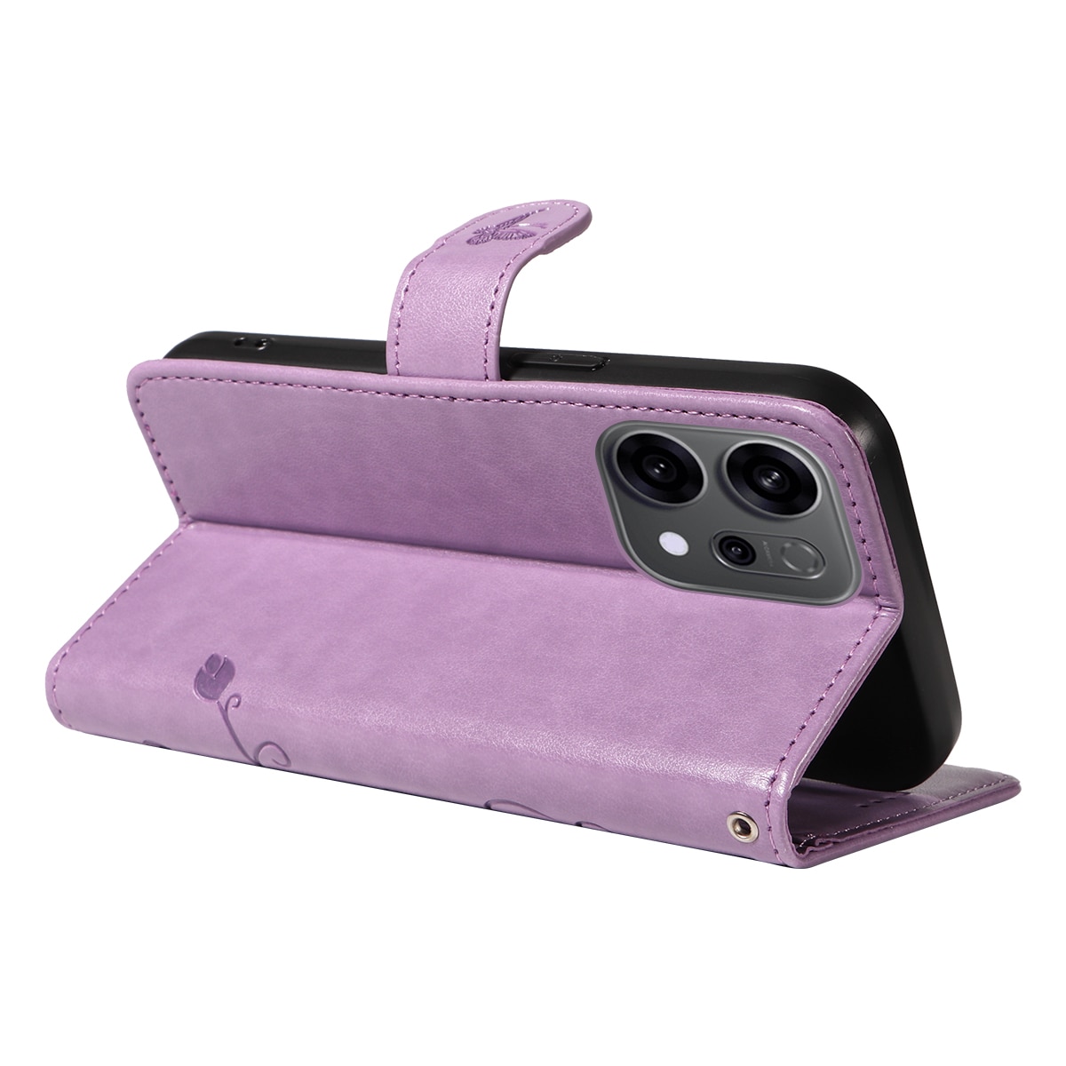 Oppo Reno 14 Mobiletui med sommerfugler, Lilla