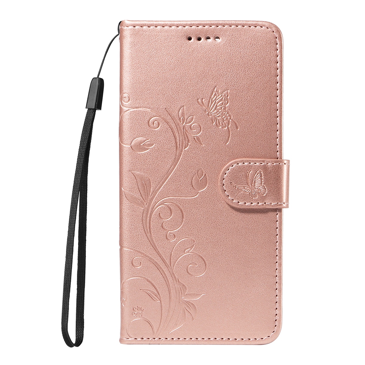 Oppo Reno 14 F Mobiletui med sommerfugler, Rosegull