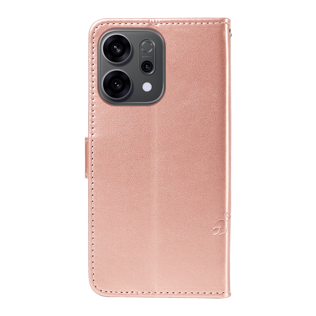 Oppo Reno 14 F Mobiletui med sommerfugler, Rosegull
