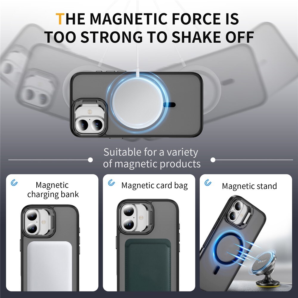 iPhone 17 Hybriddeksel MagSafe med kickstand, Svart