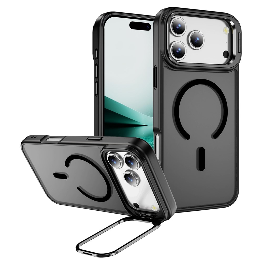iPhone 17 Pro Max Hybriddeksel MagSafe med kickstand, Svart
