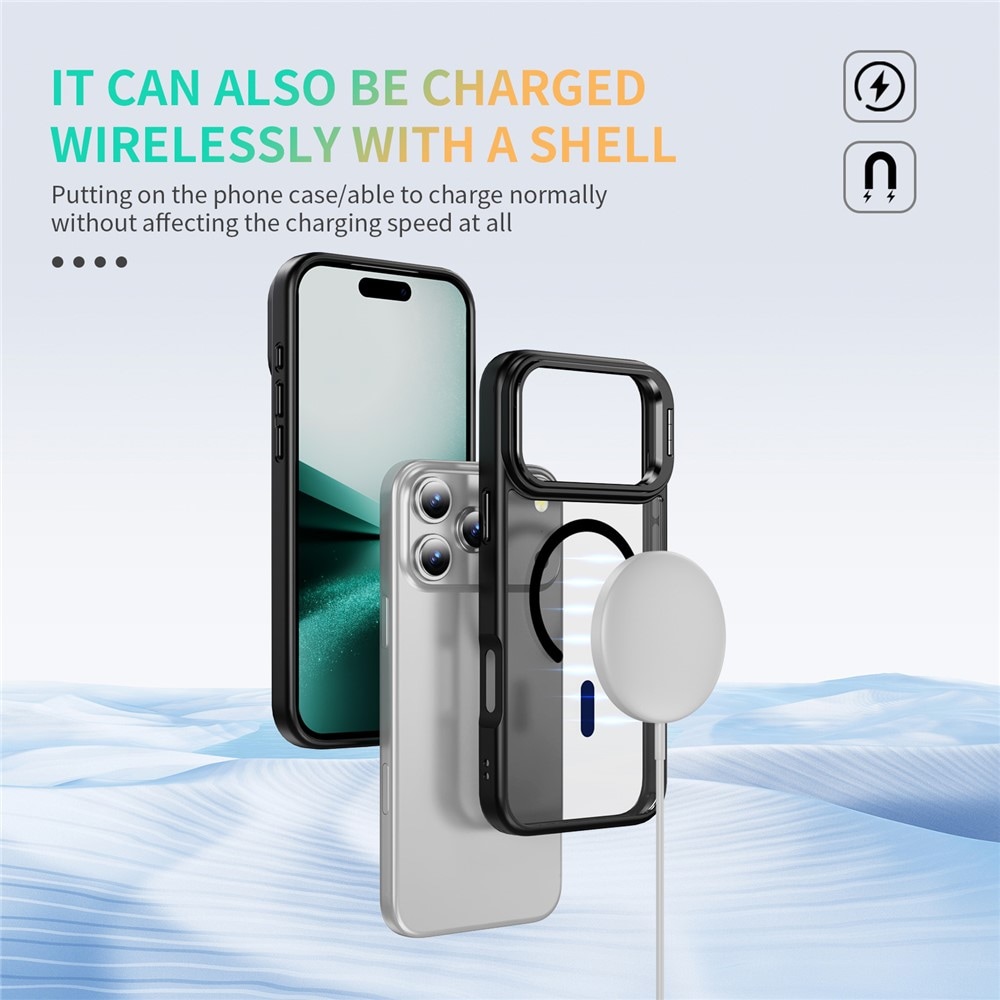 iPhone 17 Pro Max Hybriddeksel MagSafe med kickstand, Svart