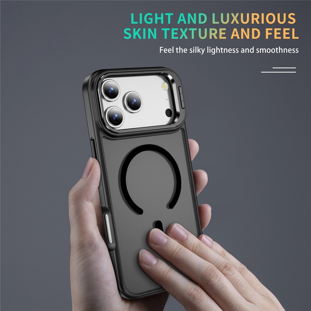 iPhone 17 Pro Max Hybriddeksel MagSafe med kickstand, Svart