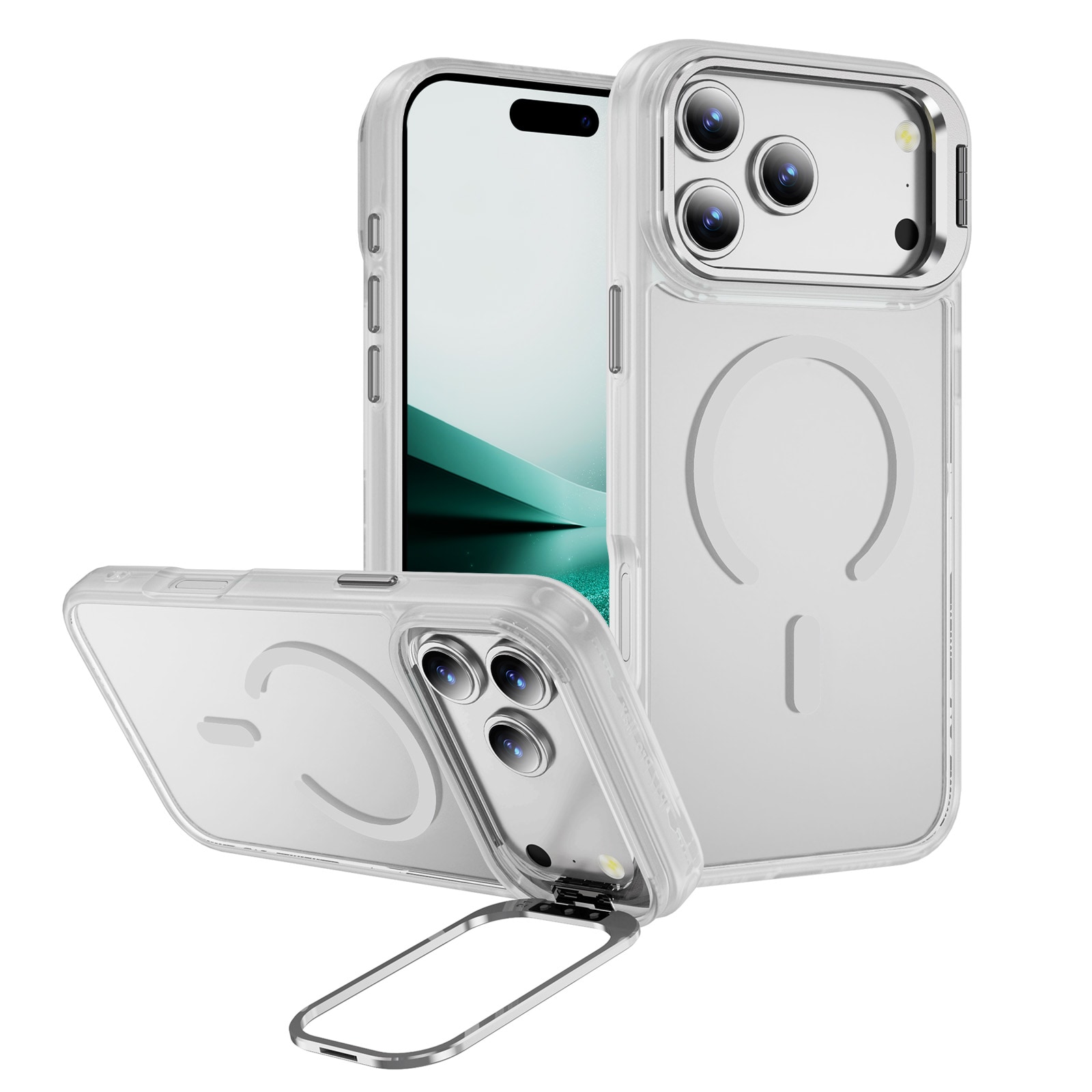 iPhone 17 Pro Hybriddeksel MagSafe med kickstand, Gjennomsiktig