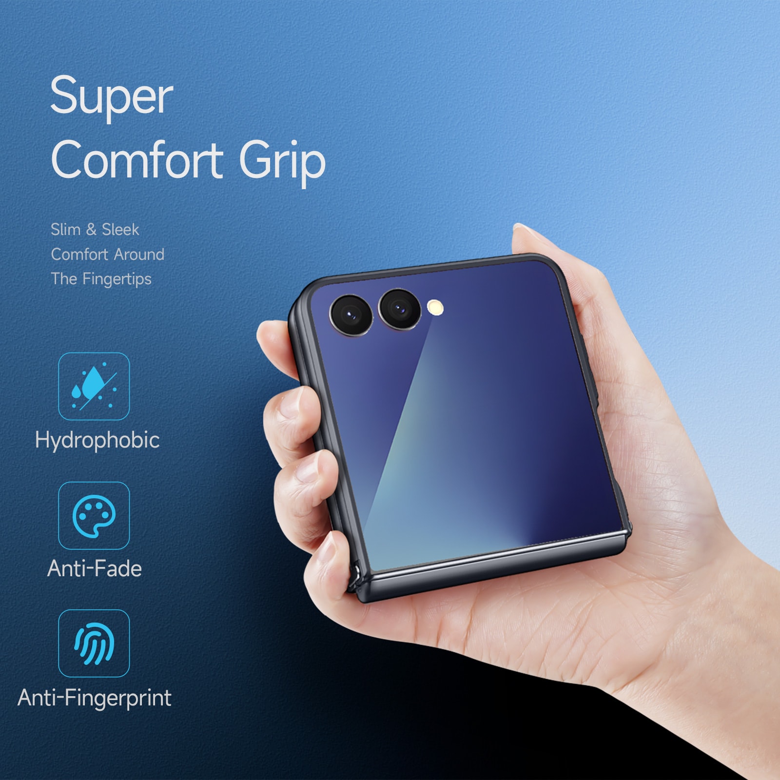 Samsung Galaxy Z Flip 7 Aimo Hybrid-deksel, Svart