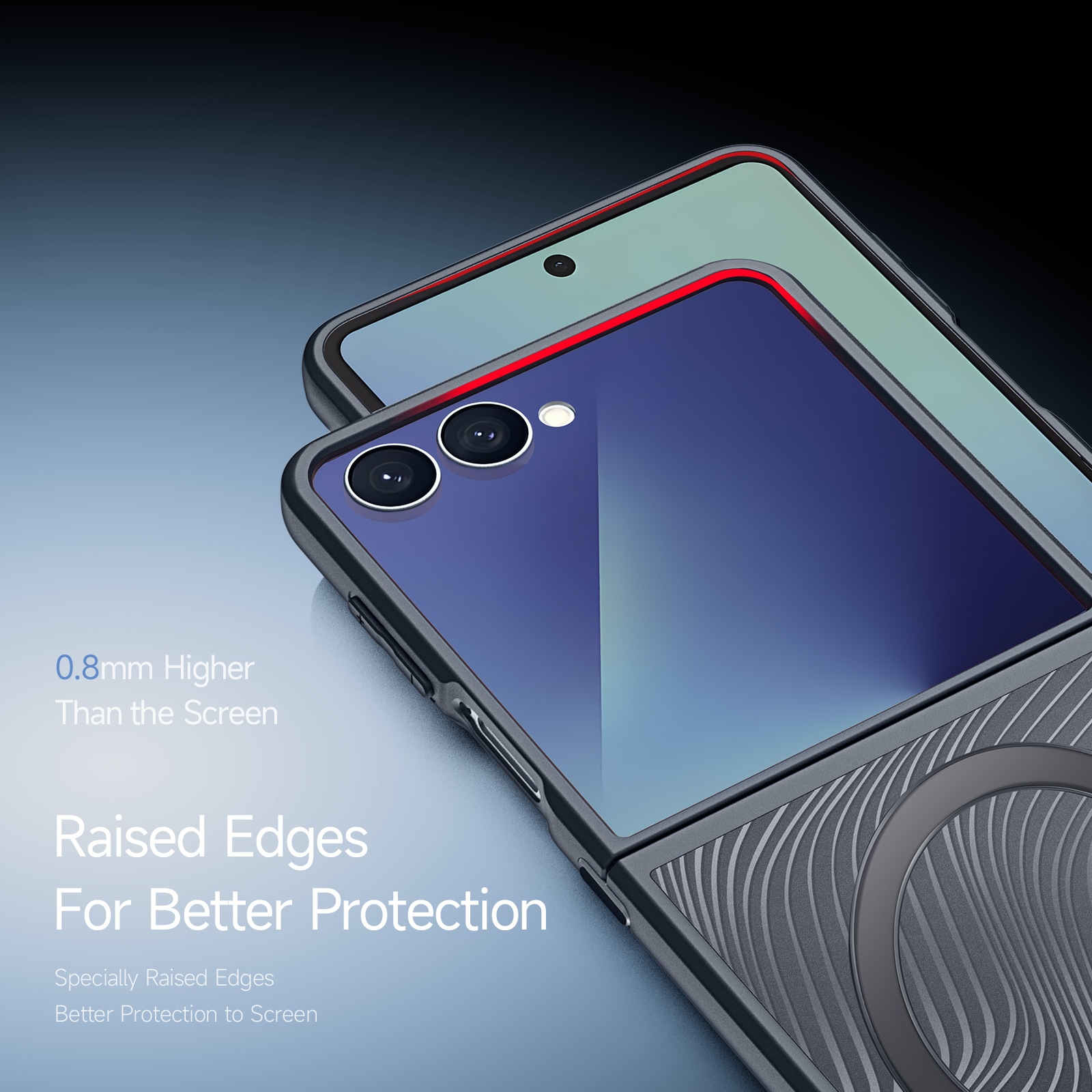 Samsung Galaxy Z Flip 7 Aimo Hybrid-deksel, Svart