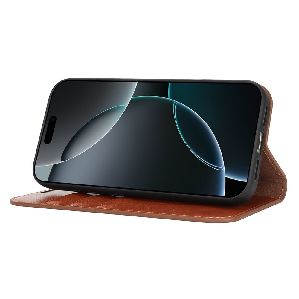 iPhone 17 Pro Max Smidig mobiletui i ekte skinn, Brun