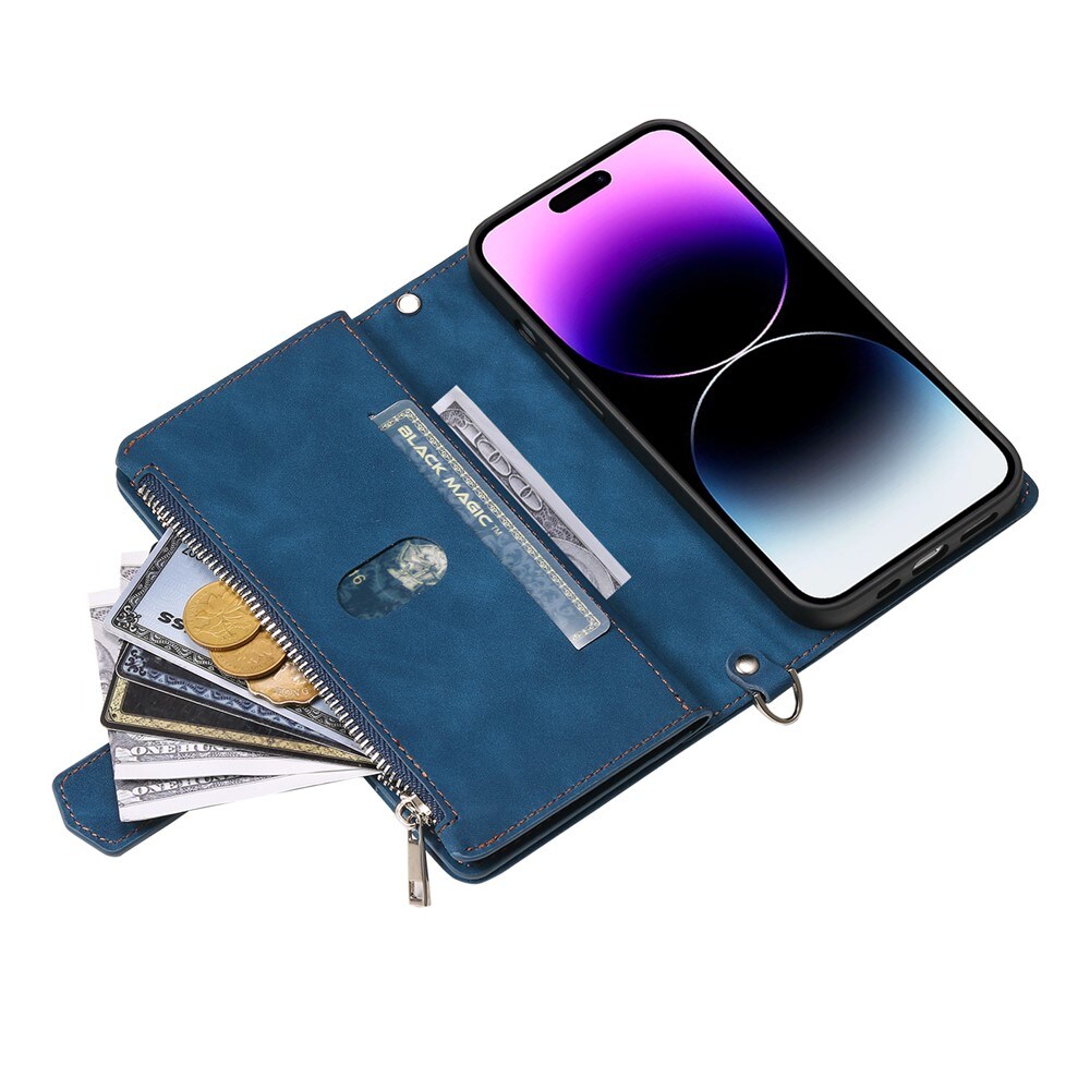 iPhone 17 Vattert lommebokveske, Blå