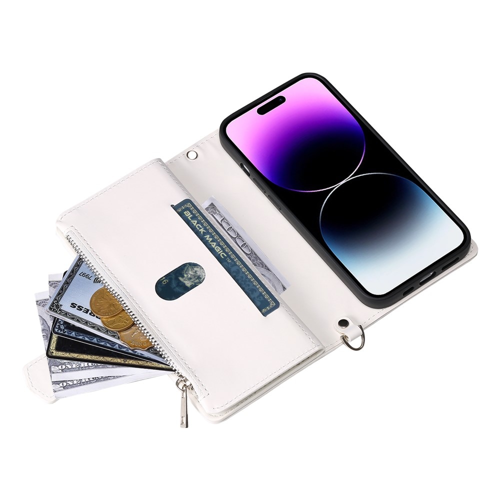 iPhone 17 Vattert lommebokveske, Hvit