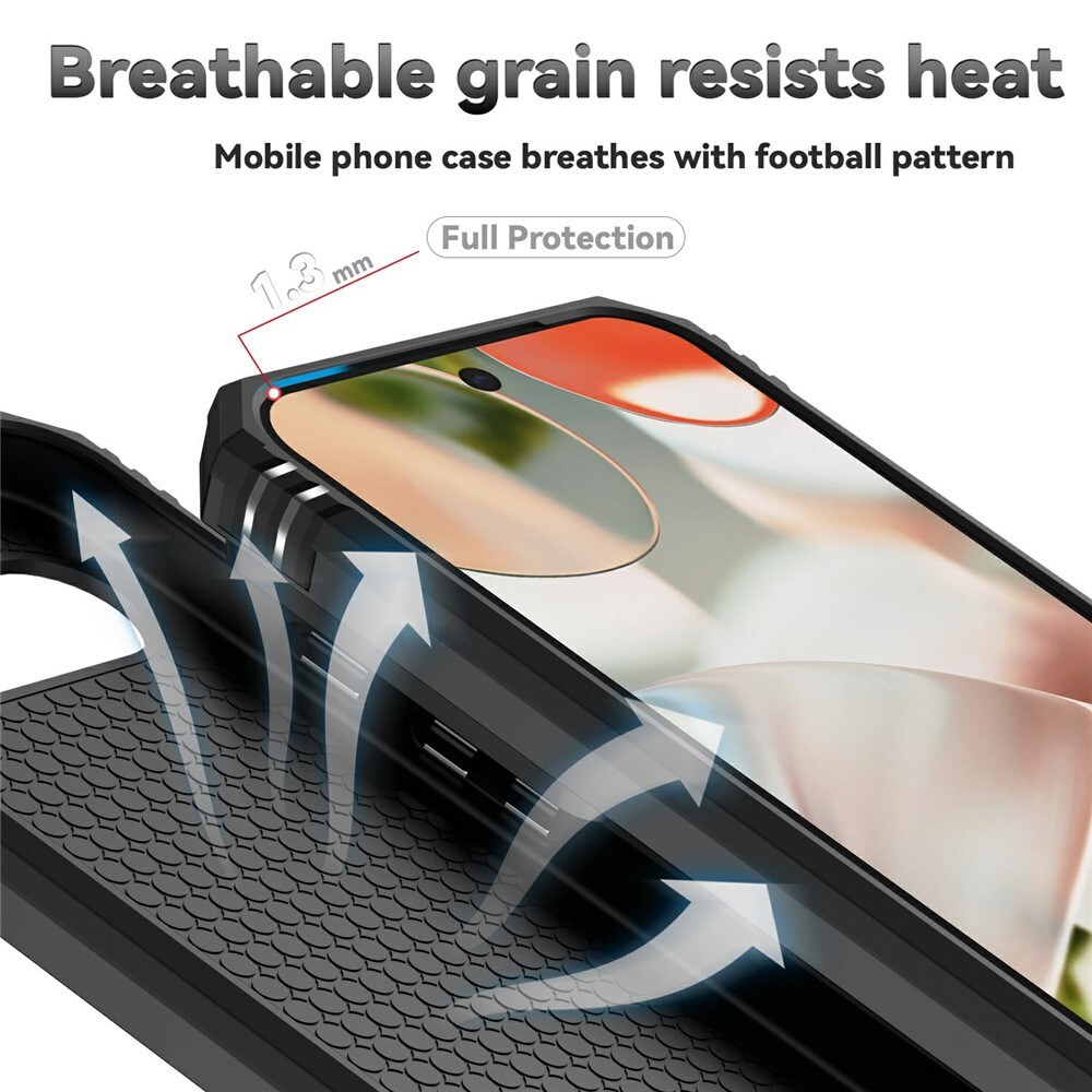Google Pixel 9a Deksel med kameralinsebeskyttelse og finger-ring, Svart