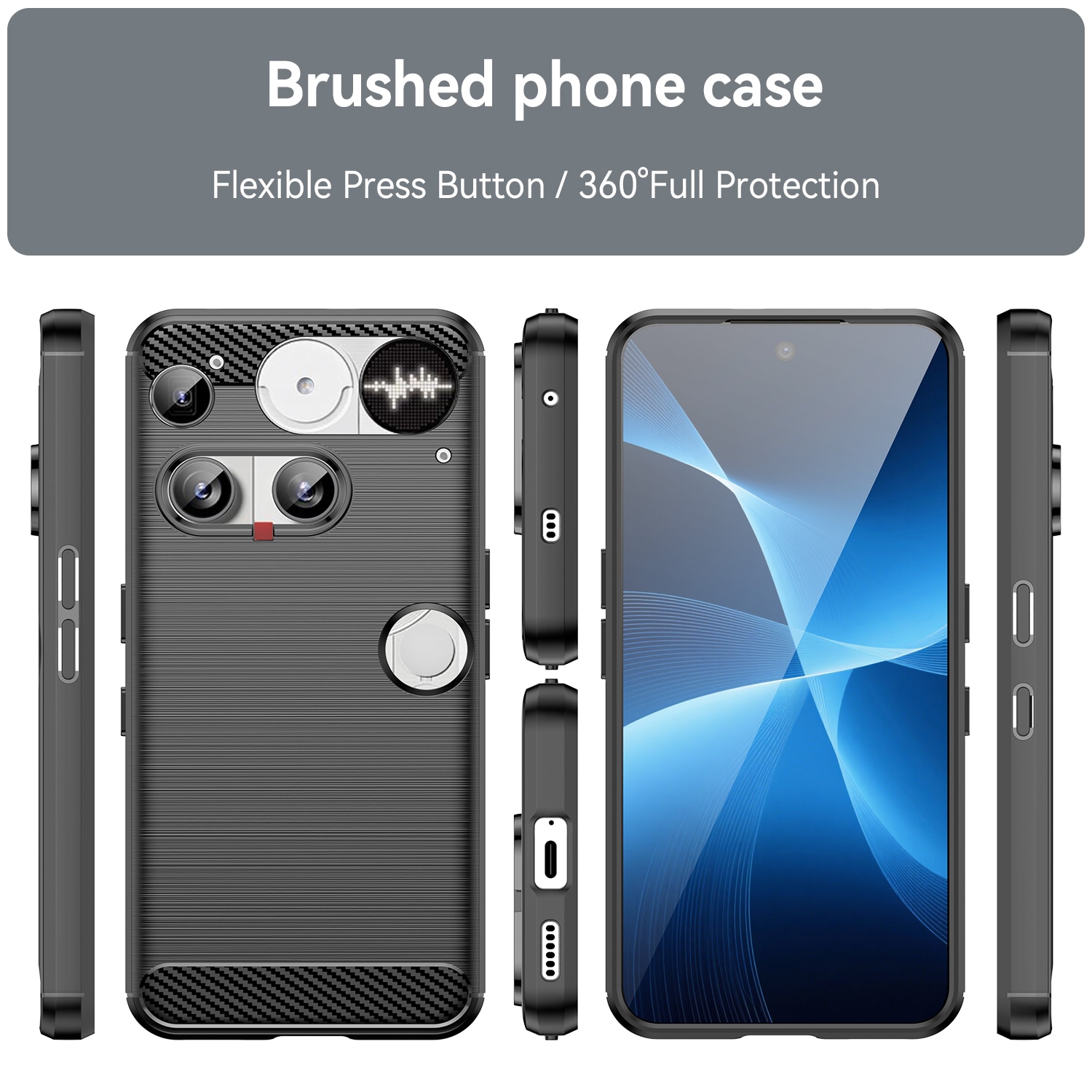 Nothing Phone 3 TPU-deksel Brushed, Svart