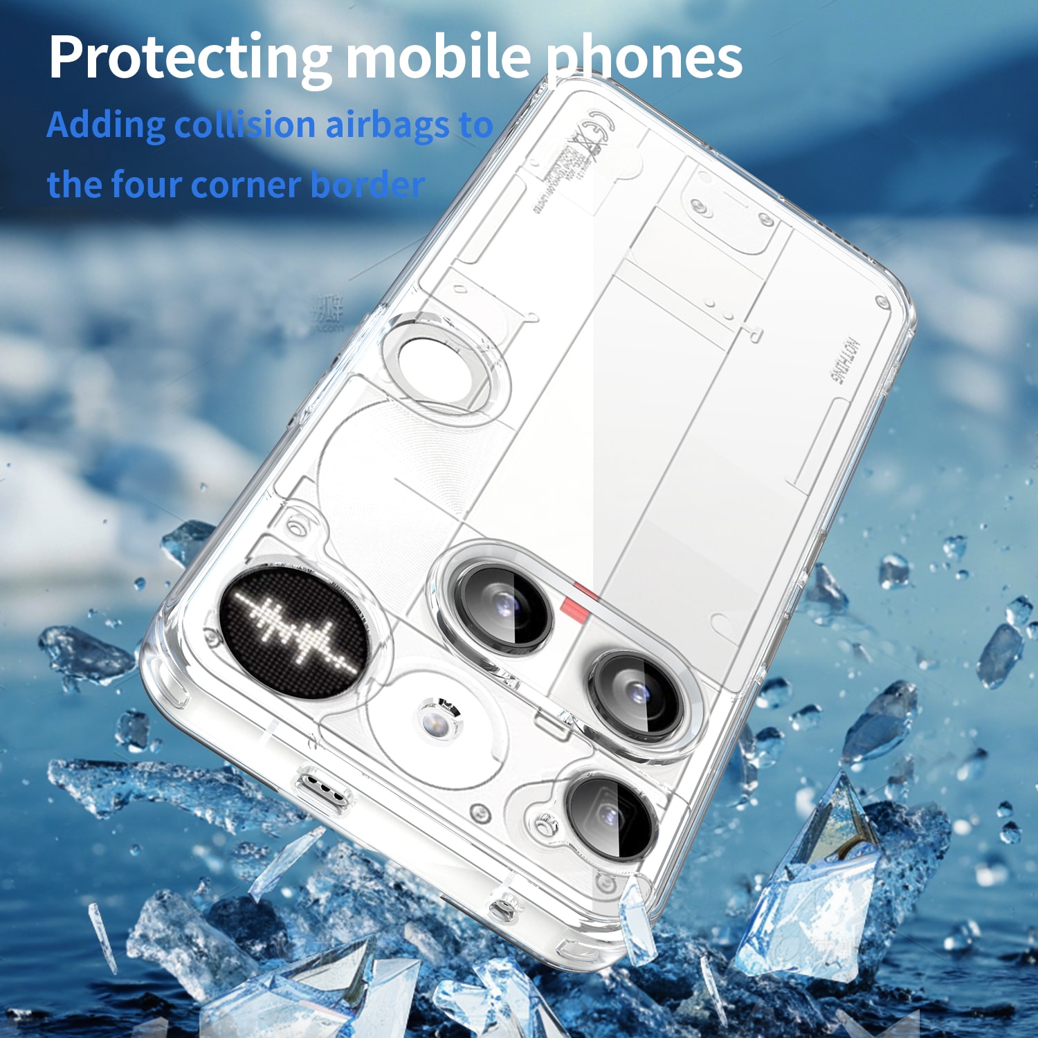 Nothing Phone 3 Crystal Hybrid-deksel, Gjennomsiktig