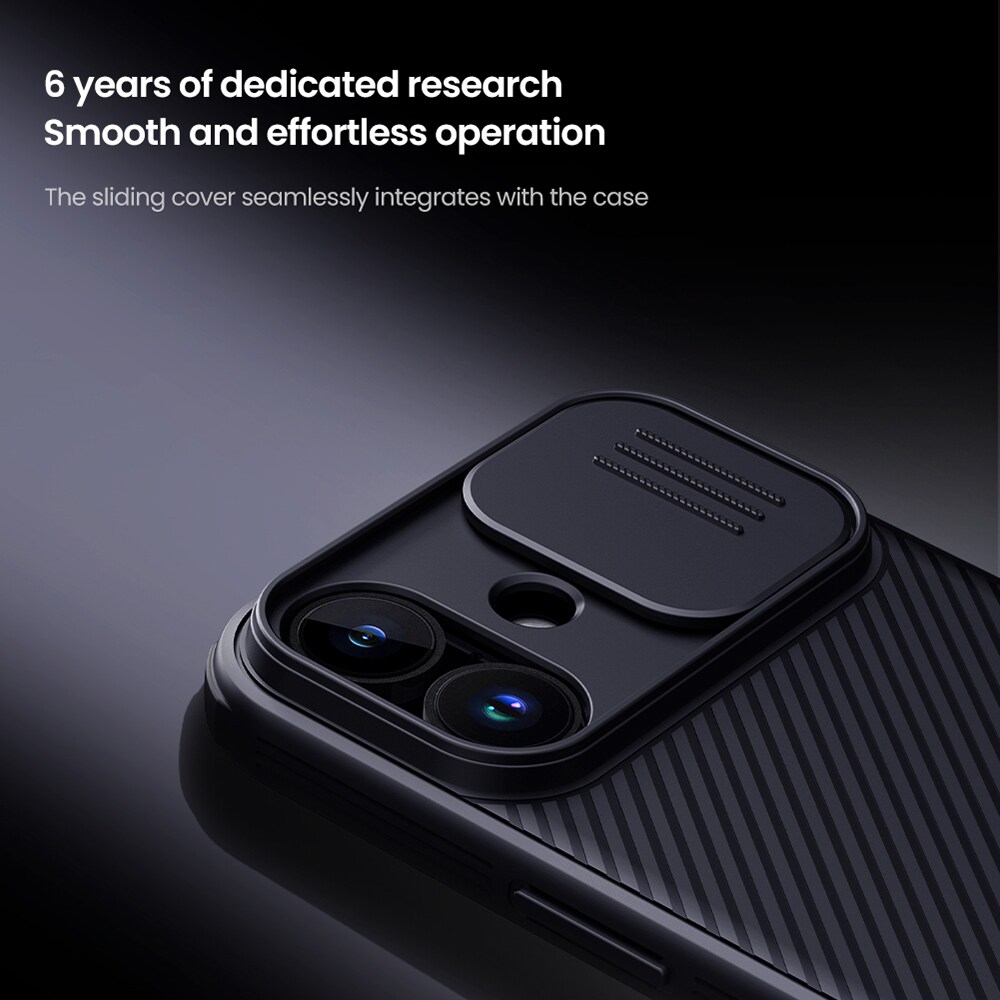 iPhone 17 Deksel med kameralinsebeskyttelse - CamShield, Svart