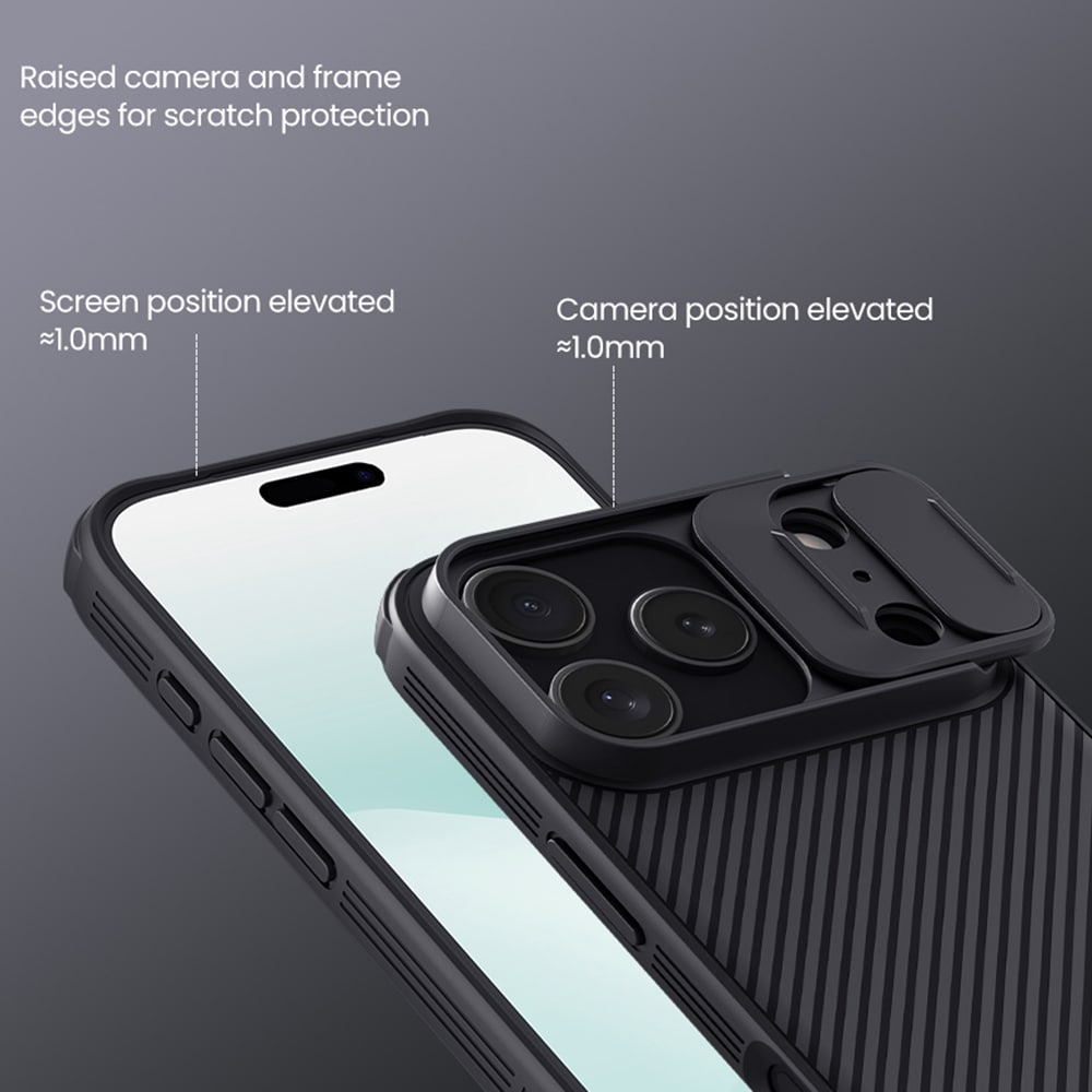 iPhone 17 Pro Deksel med kameralinsebeskyttelse - CamShield, Grå