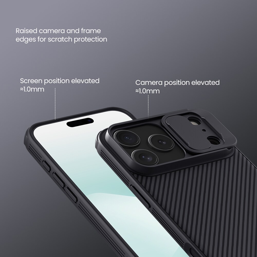 iPhone 17 Pro Max Deksel med kameralinsebeskyttelse - CamShield, Svart