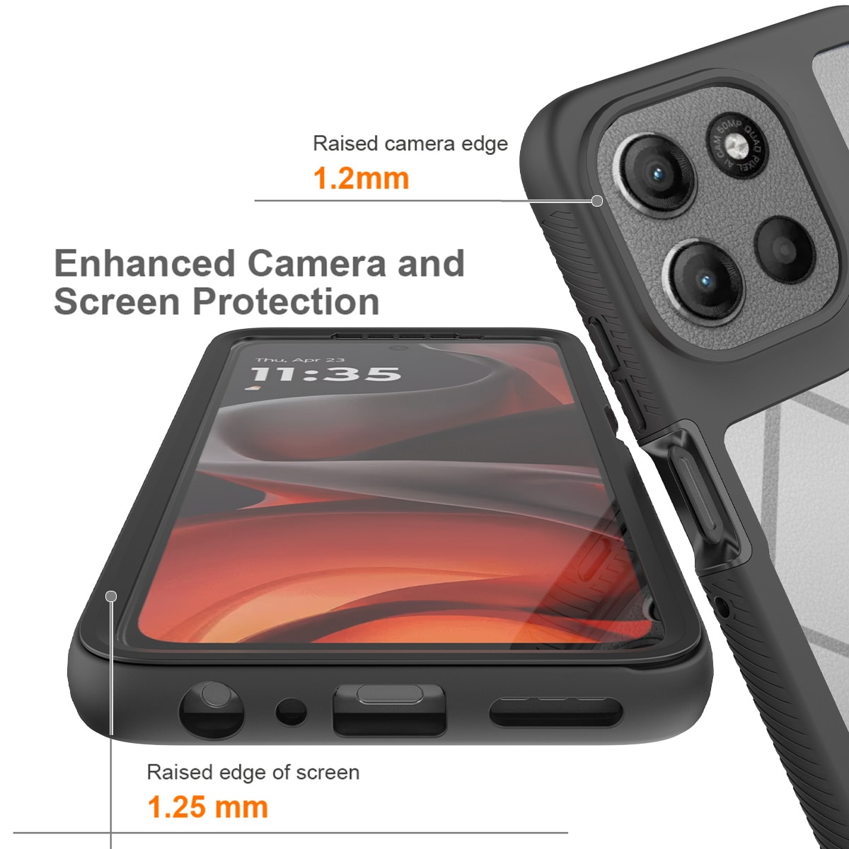 Motorola Moto G86 Deksel Full Protection, Svart