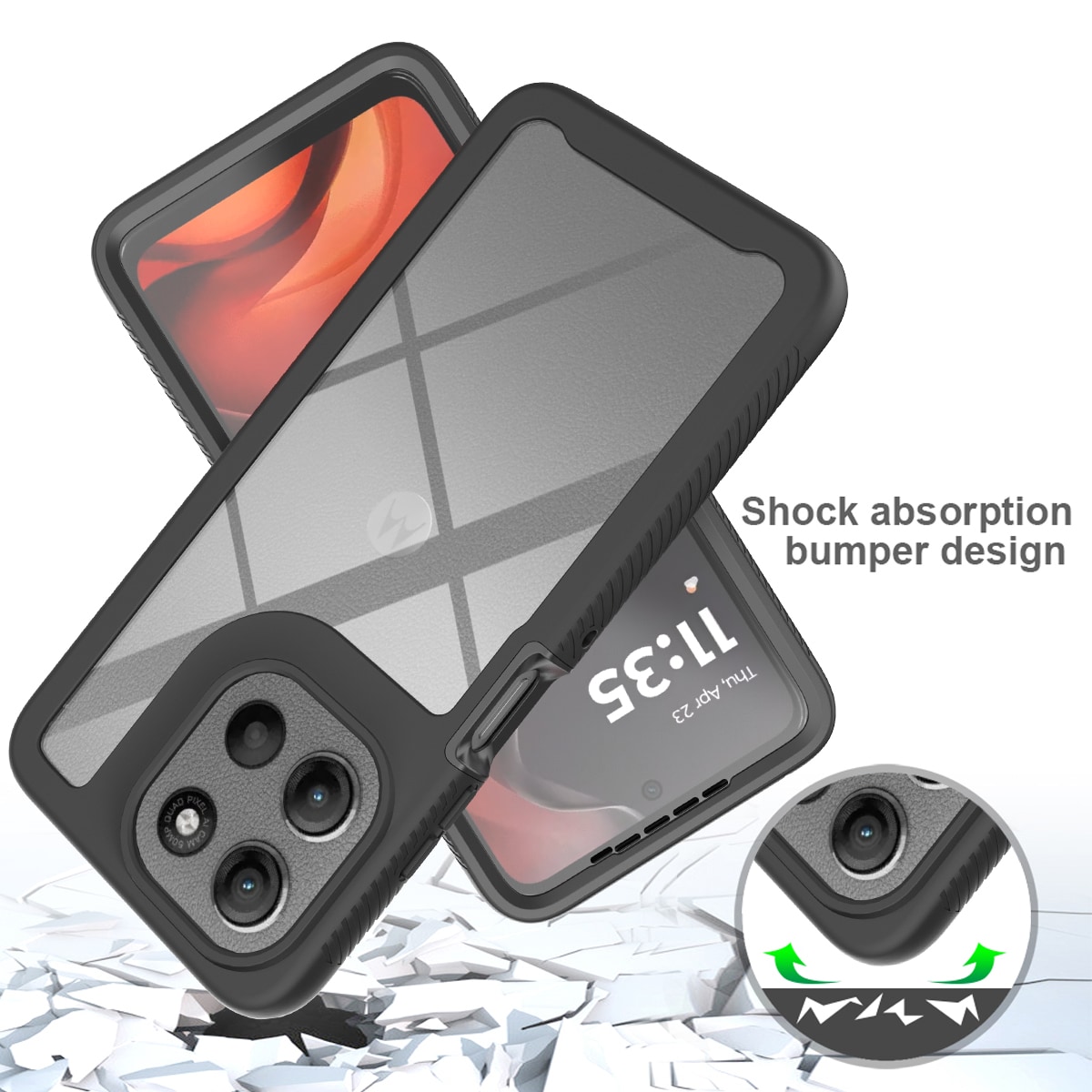 Motorola Moto G86 Deksel Full Protection, Svart