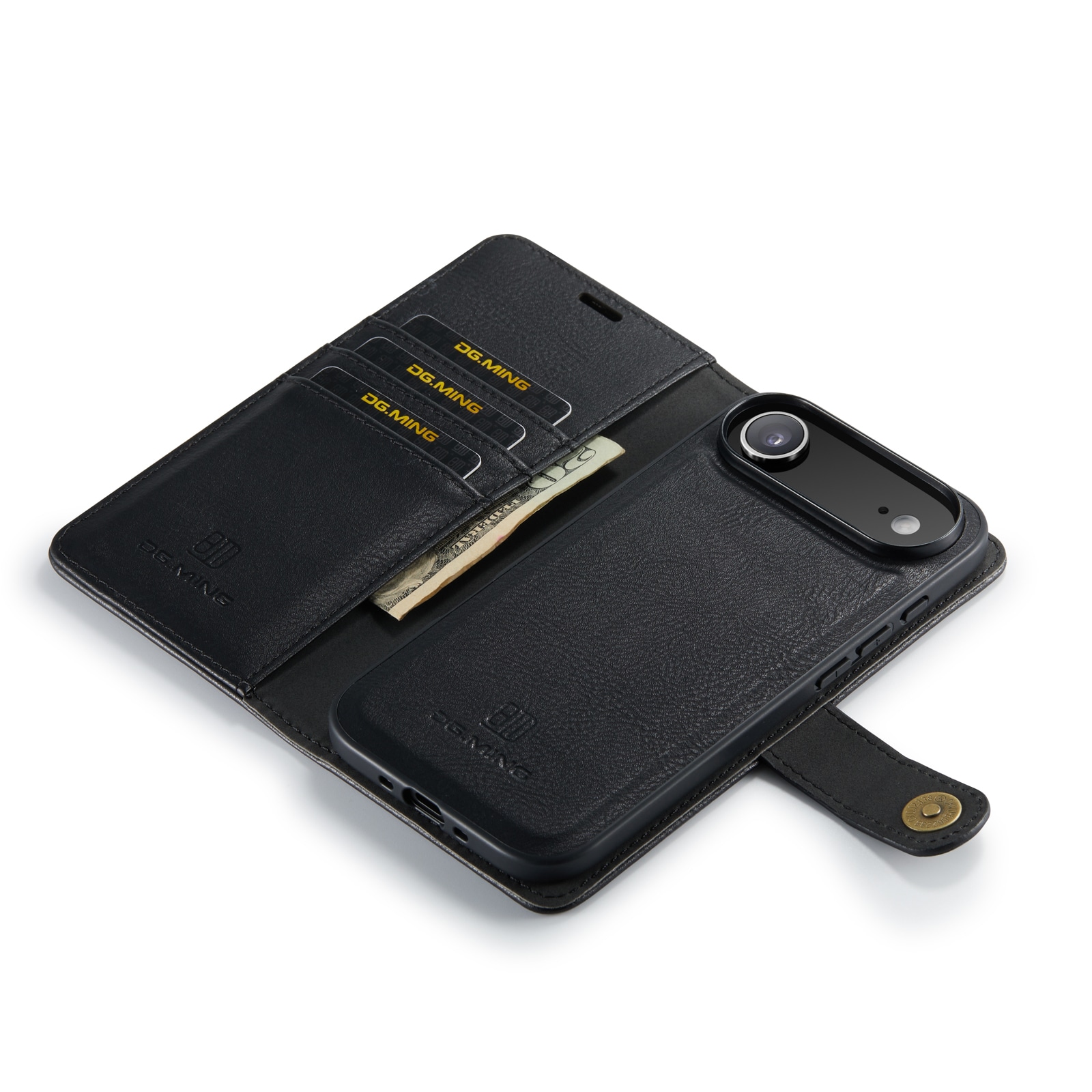 iPhone 17 Air Lommeboketui med avtakbart deksel, Black