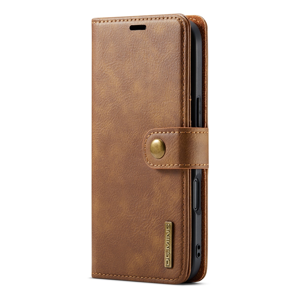 iPhone 17 Air Lommeboketui med avtakbart deksel, Cognac