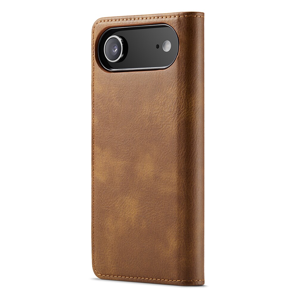 iPhone 17 Air Lommeboketui med avtakbart deksel, Cognac
