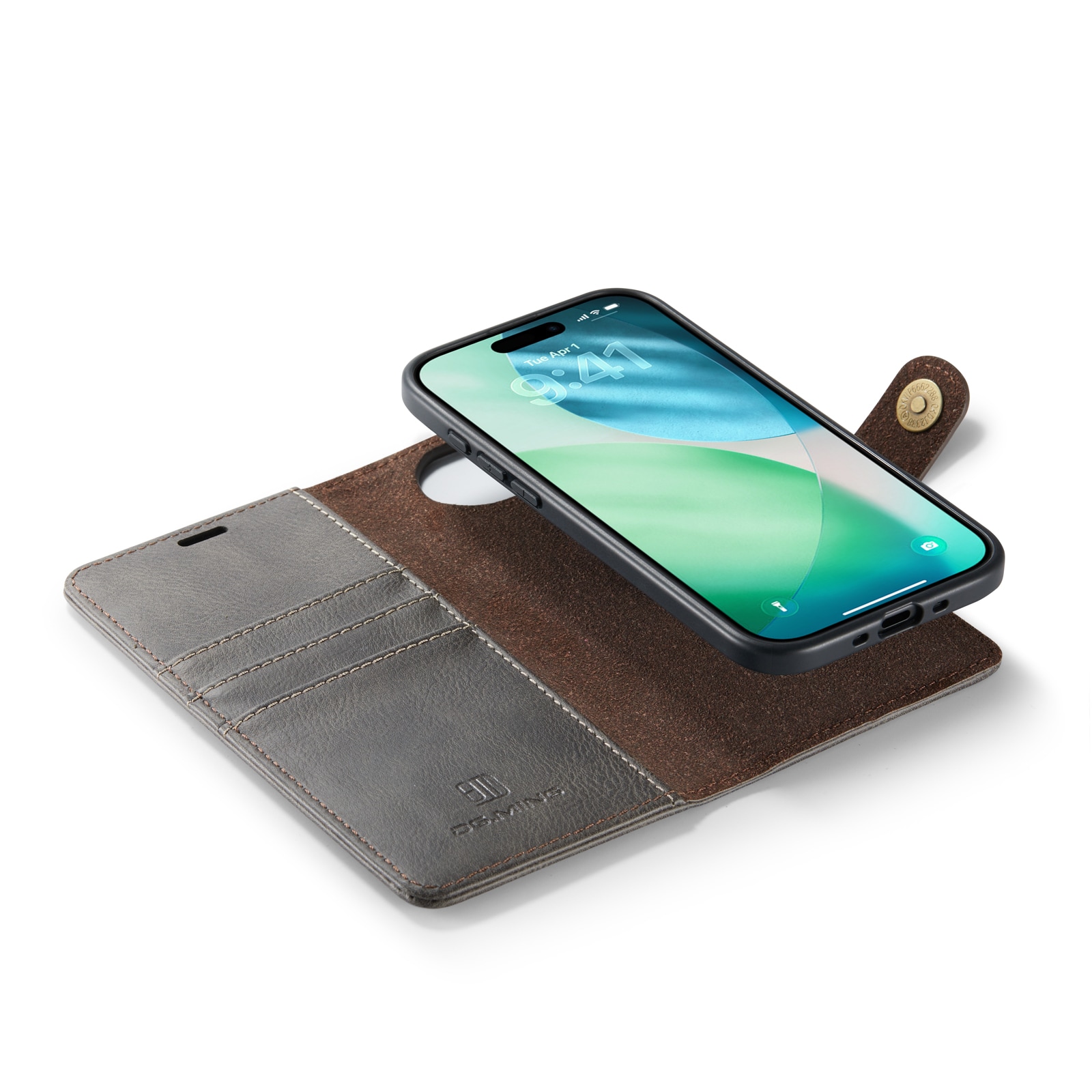 iPhone 17 Air Lommeboketui med avtakbart deksel, Brown